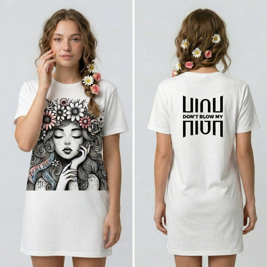Crowned Serenity T-shirt Dress