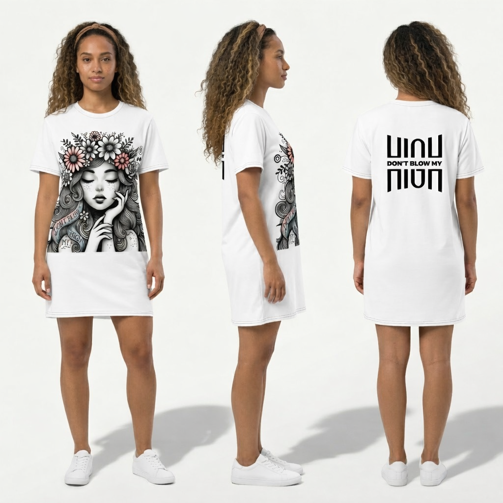 Crowned Serenity T-shirt Dress