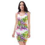 Spray on Graffiti Bodycon dress